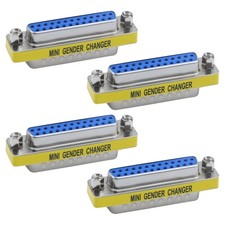 4 PCS 25 Pin VGA SVGA KVM Male To Female M/F Mini Gender Changer Coupler