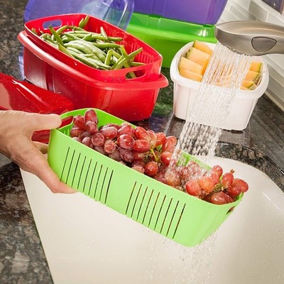 Hutzler 3-in-1 Fruit Saver Basket, Colander and Container, 2 Quarts