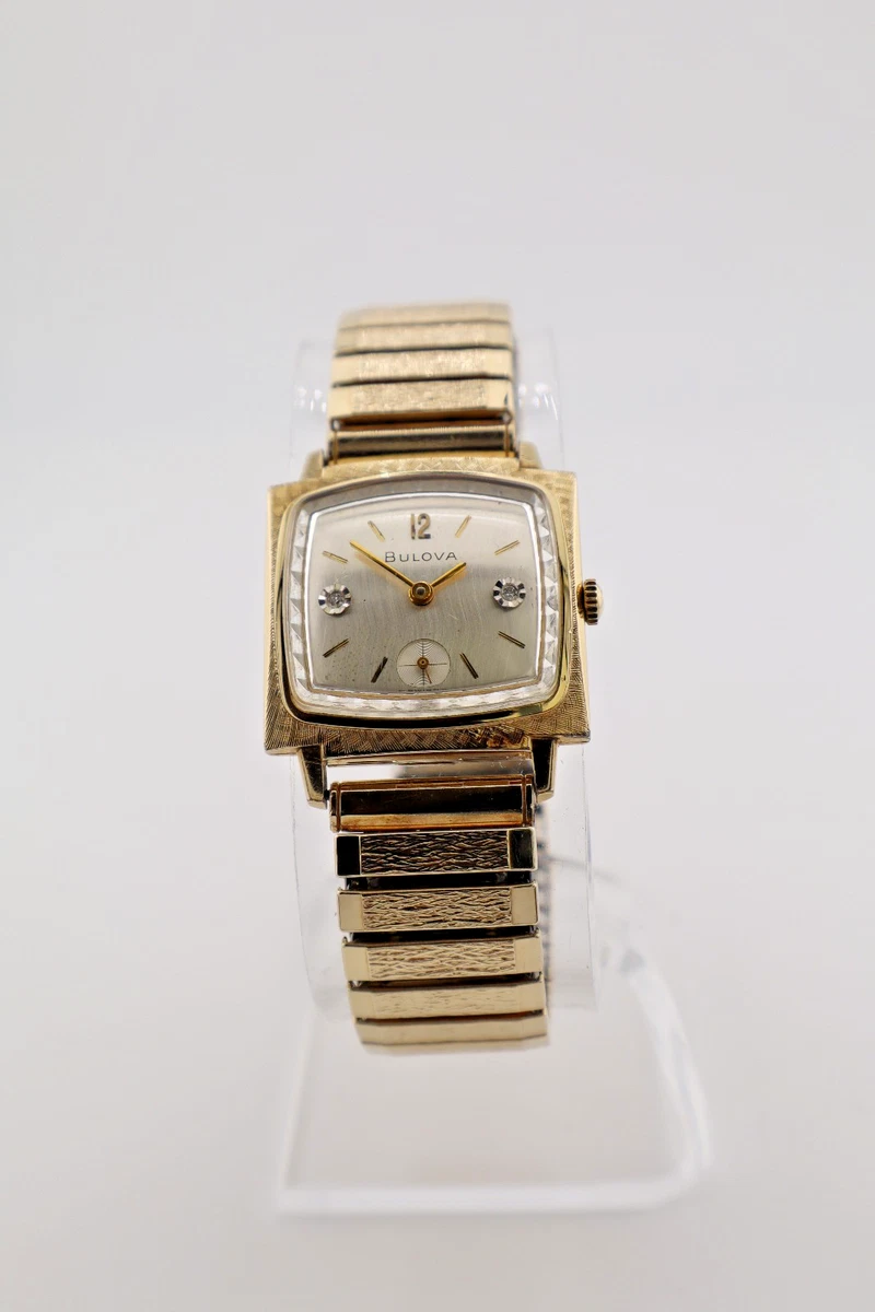 Bulova Diamond Gold Plated Band Analog Wristwatches for sale  display picture 3