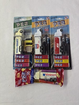 Pez Truck Sealed Limited Edition 4 - WAL MART, RITE AID, ACE HARDWARE, WALGREENS