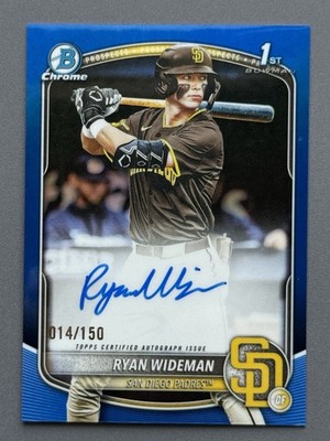 2025 Bowman 1st Draft Chrome Auto Ryan Wideman CPA-RW  True Blue /150
