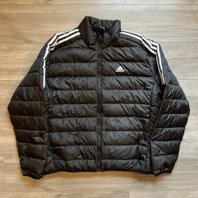 Adidas Essentials 3-Stripes Down Jacket Men's Size XXL New with Tags Black White