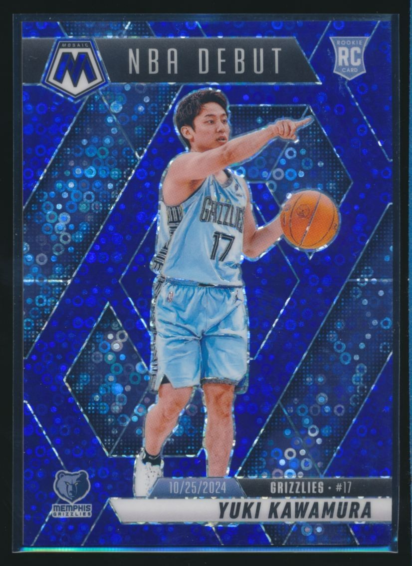 Yuki Kawamura 2024-25 Panini Mosaic /85 Blue Disco NBA Debut Rookie RC #265