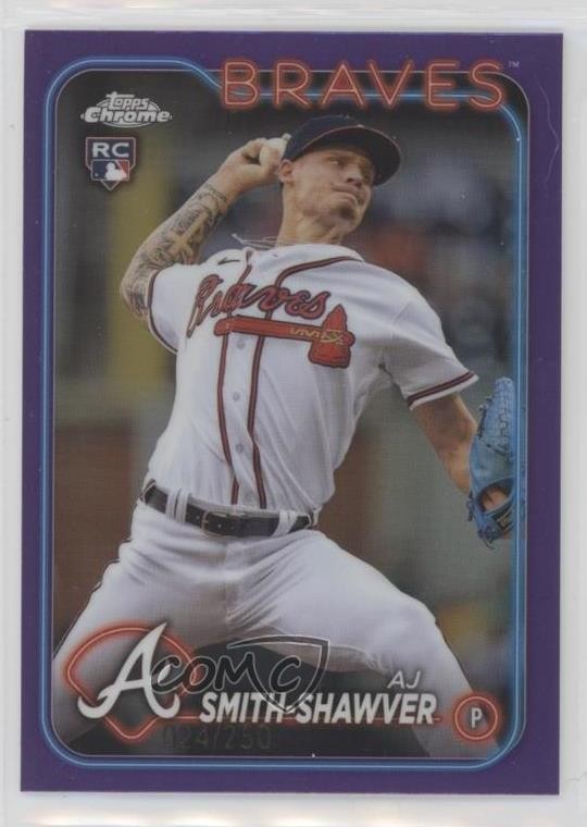 2024 Topps Chrome Purple Refractor 24/250 AJ Smith-Shawver #19 0ux3
