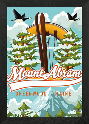 Mt Abram Ski Poster Gerahmtes Wandbild Poster Leinwanddruck Bild