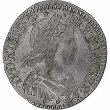 [#1281397] France, Louis XIV, 1/12 Ecu à la mèche longue, 1659, Lyon, Silver, EF