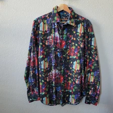 Robert Graham Shirt Men Med Classic Fit 2018 Aerie Floral Abstract Dragon