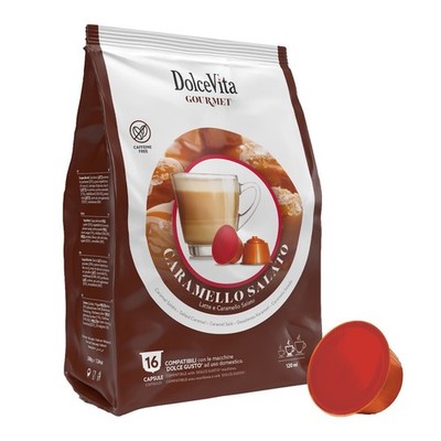 Dolce Gusto Dolce Vita SALTED CARAMEL drink-DECAF 16 pods 1 bag SHIPS FREE