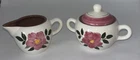Stangl Wild Rose Creamer and Lidded Sugar Bowl Pottery Vintage