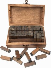 Alphabet Stamps Set,Vintage Wooden Rubber Letter Number and Symbol Diary Stamp K