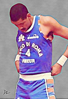 George Gervin ''Banco di Roma'' Original Pop Art Print - 13 x 19 Poster