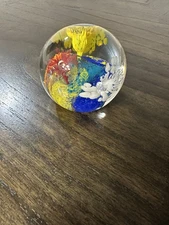 Paper Weight  Glass Art Multi Colored Floral- NICE