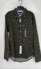 Tommy Hilfiger NWT Men's Olive Green Graphic Shirt Sz L