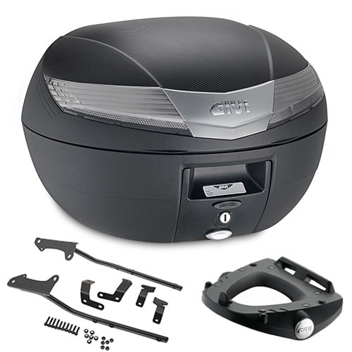 Givi V40NT Koffer 40LT Schwarz + Honda VFR 800 Vtec 2005-2007 Halter-image