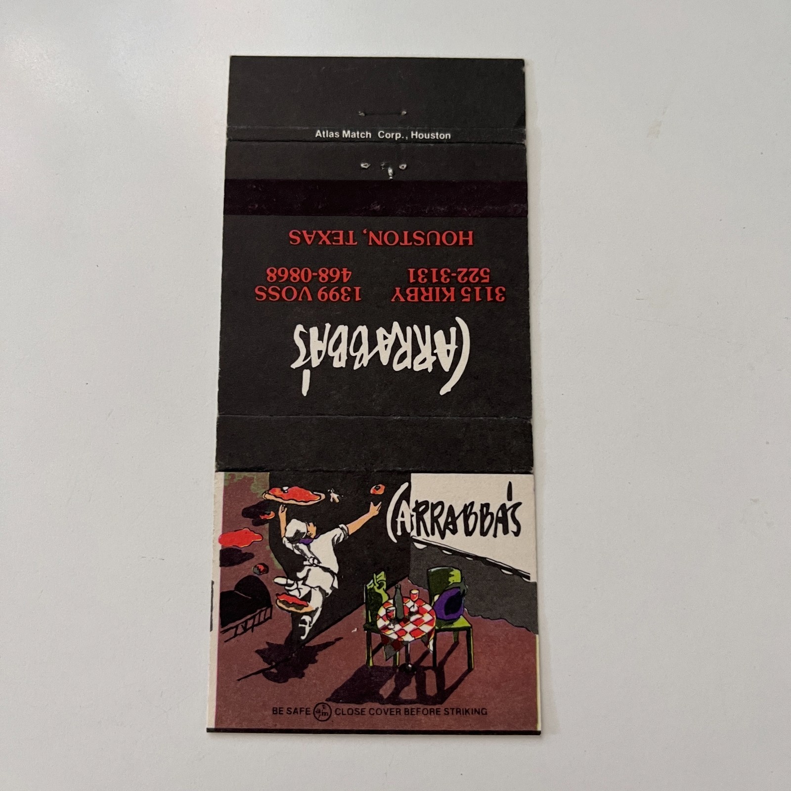 Carrabba's Houston TX Vintage Matchbook Cover TSC5-MB9