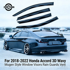 For 2018 - 2022 Honda Accord 3d Wavy Mugen Style Window Visors Rain Guards Vent
