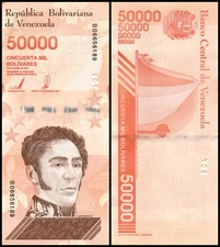 Venezuela 50000 Bolivar Soberano, 2019, P-111, Used