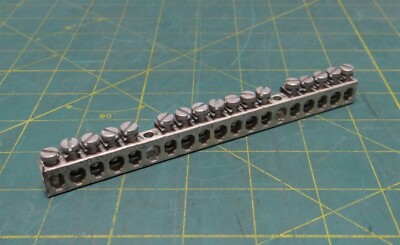 Neutral Electrical Ground Bar, 17 Position, 6'' Length, 0.77'' Height, 0.33 Width