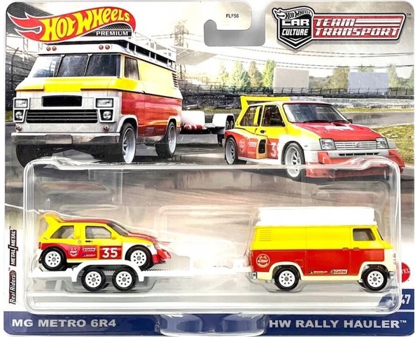 Hot Wheels Premium Car Mg Metro 6R4 + Hw Rally Hauler HCR29-image