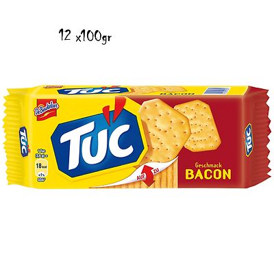 12x TUC Bacon Salzgebäck Kekse Crackers Salz gesalzen gebäck Schinken 100g