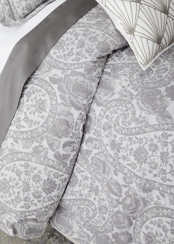 Ralph Lauren Home Aubree Paisley King Duvet Cover Graphite Grey Cotton 300ct - Picture 2 of 11