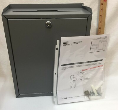ULINE Drop Box H-4253 New Opened Box Includes 2 Keys and Hardware 12 x 5 x 15