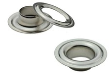 Occhielli in acciaio nikelato set 500 coppie M/F foro Ø 12 mm.