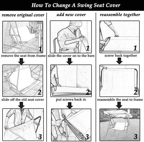 2/3 Seat Green Color Waterproof Swing Cover Chair Bench Replacement Patio Garden - Picture 7 of 19