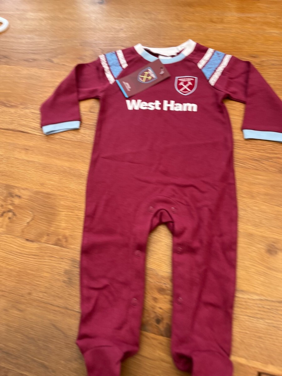 West Ham United Official Merchandise Baby Boys Claret Babygrow/Romper Suit-  BNWT