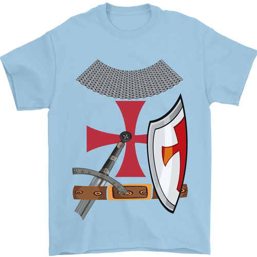 Caballero Templario Disfraz San Jorge Día Camiseta Hombre 100% Algodón - Picture 55 of 95