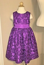 American Princess DRESS 6 Wedding Flower Girl B-Day Party Church PURPLE SOUTACHE