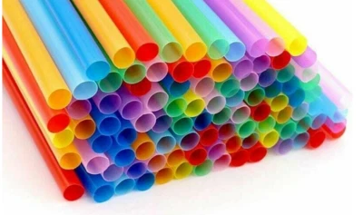PAPSTAR Strohhalme Plastik 500 Stk. Bunt wiederverwendbare 22cm, Durchmesser 7mm Mehrweg