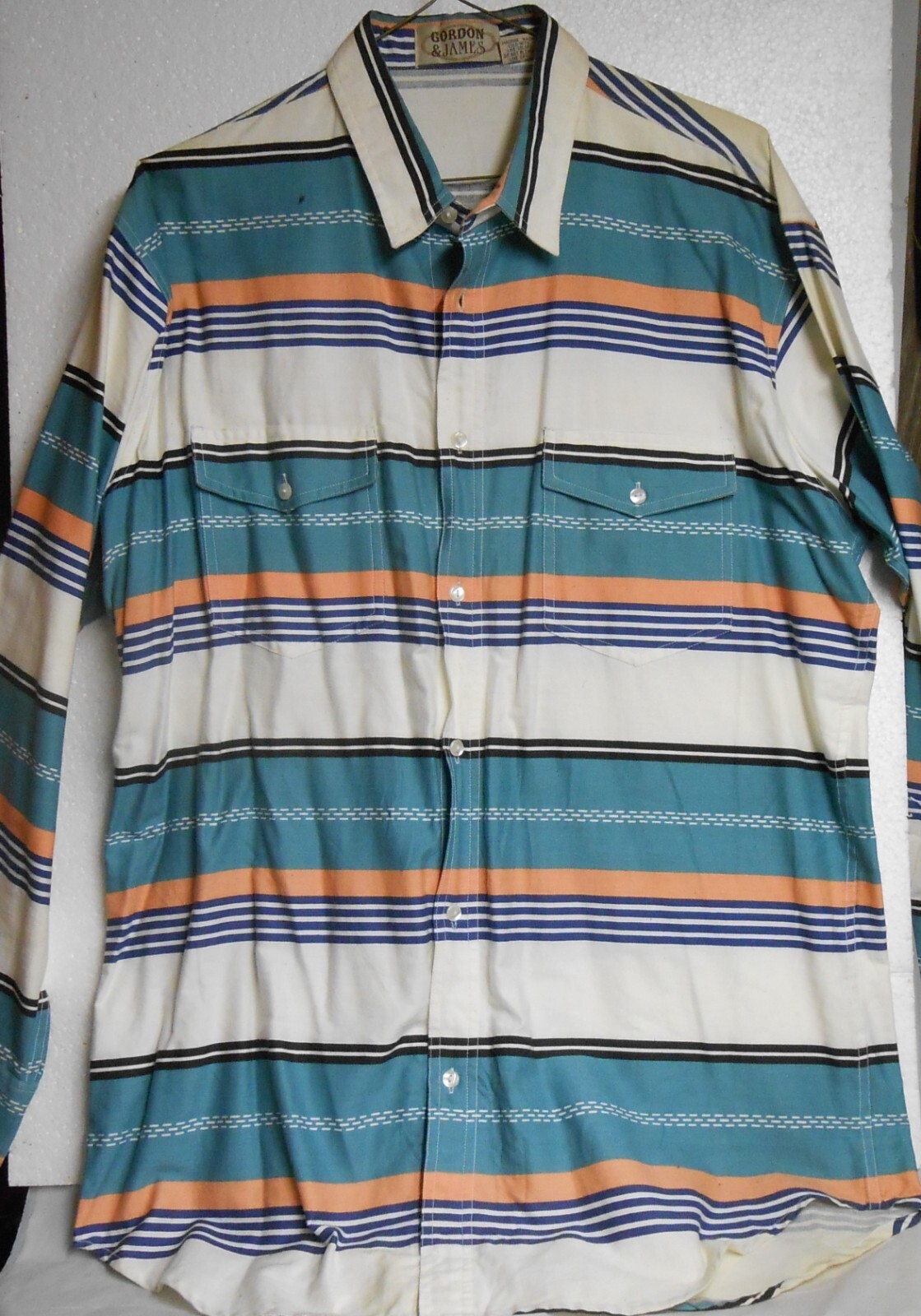 KODIAK Long-Sleeve Western Shirt, Men's Size L (approx.) unclear black type Vintage Second Hand