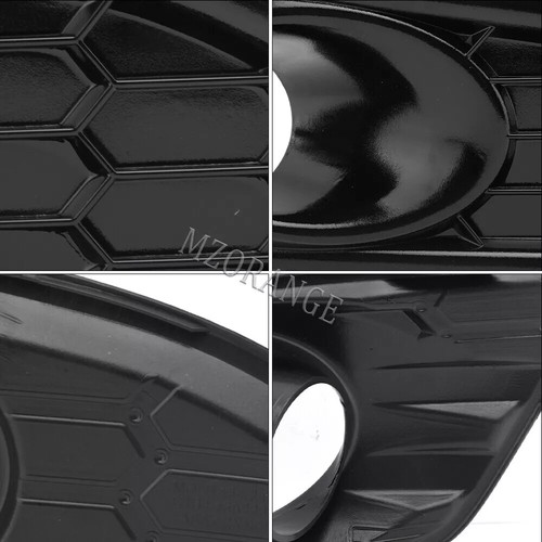 2PCS Honeycomb Front Fog Light Covers Black For Ford Fiesta MK7 2013-2017 EU - Picture 3 of 12