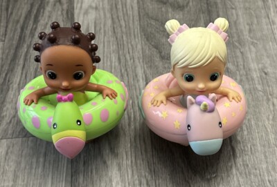 Bloopies Floaties Dana & Roxy Swimming Bath Toy Lot Of 2 By IMC TOYS Green Pink