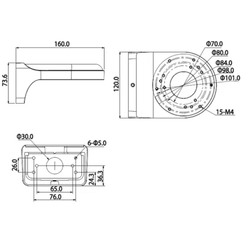 Dahua Waterproof Wall PFB203W Mount Bracket For Dome IP Camera IPC-HDBW4431R-AS - Picture 2 of 14