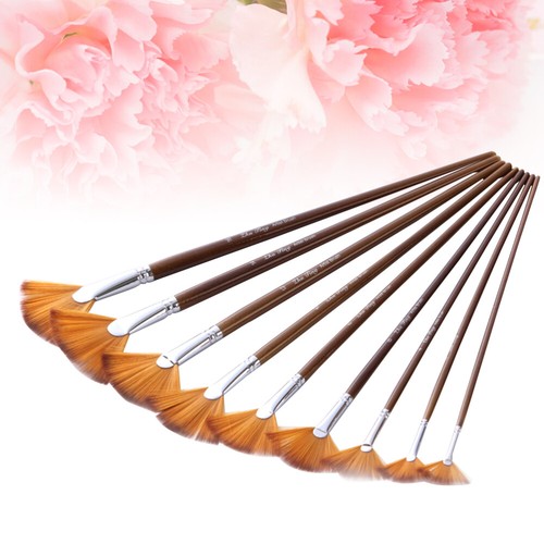 9 Pcs Two-color Nylon Brush Synthetic Paint Brushes Hair Artist Painting for