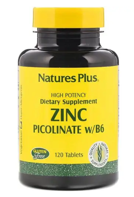 NATURE'S PLUS Zinc Picolinate w/B6 120 Tablets (expires 03/2024) eBay