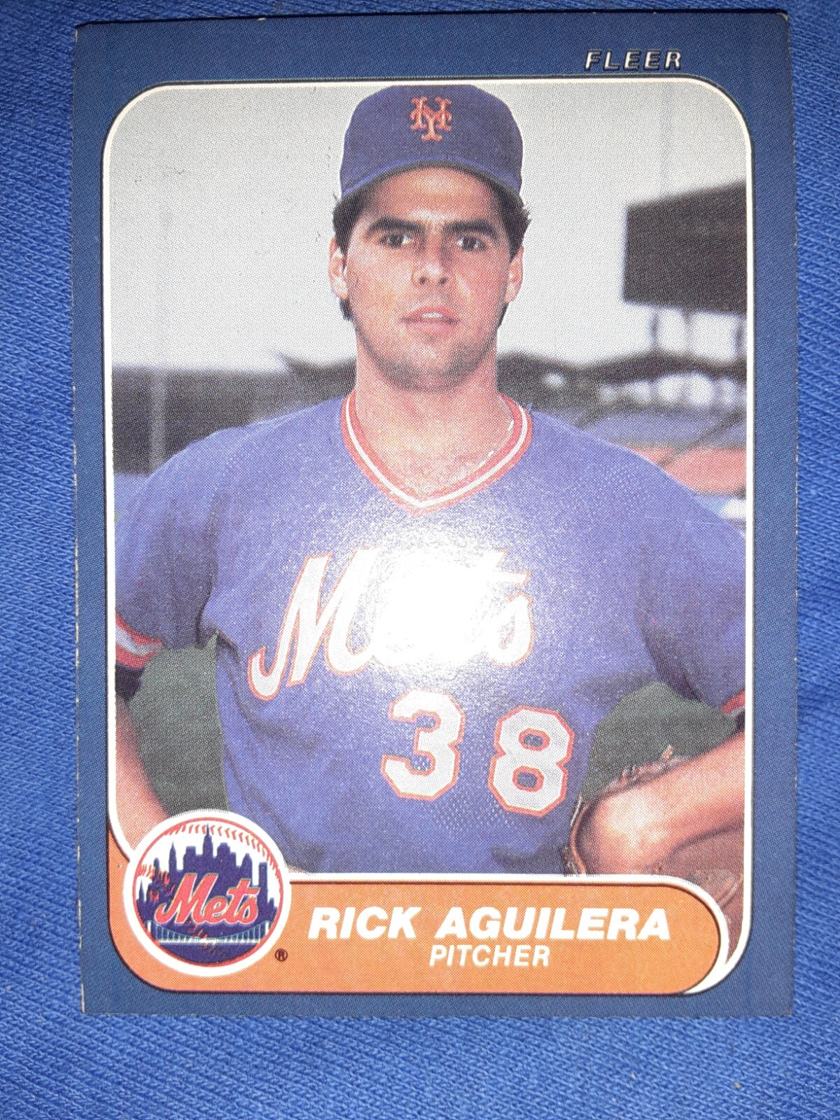 1986 Fleer Rick Aguilera Rookie New York Mets #74 RC  MVP HOF MLB