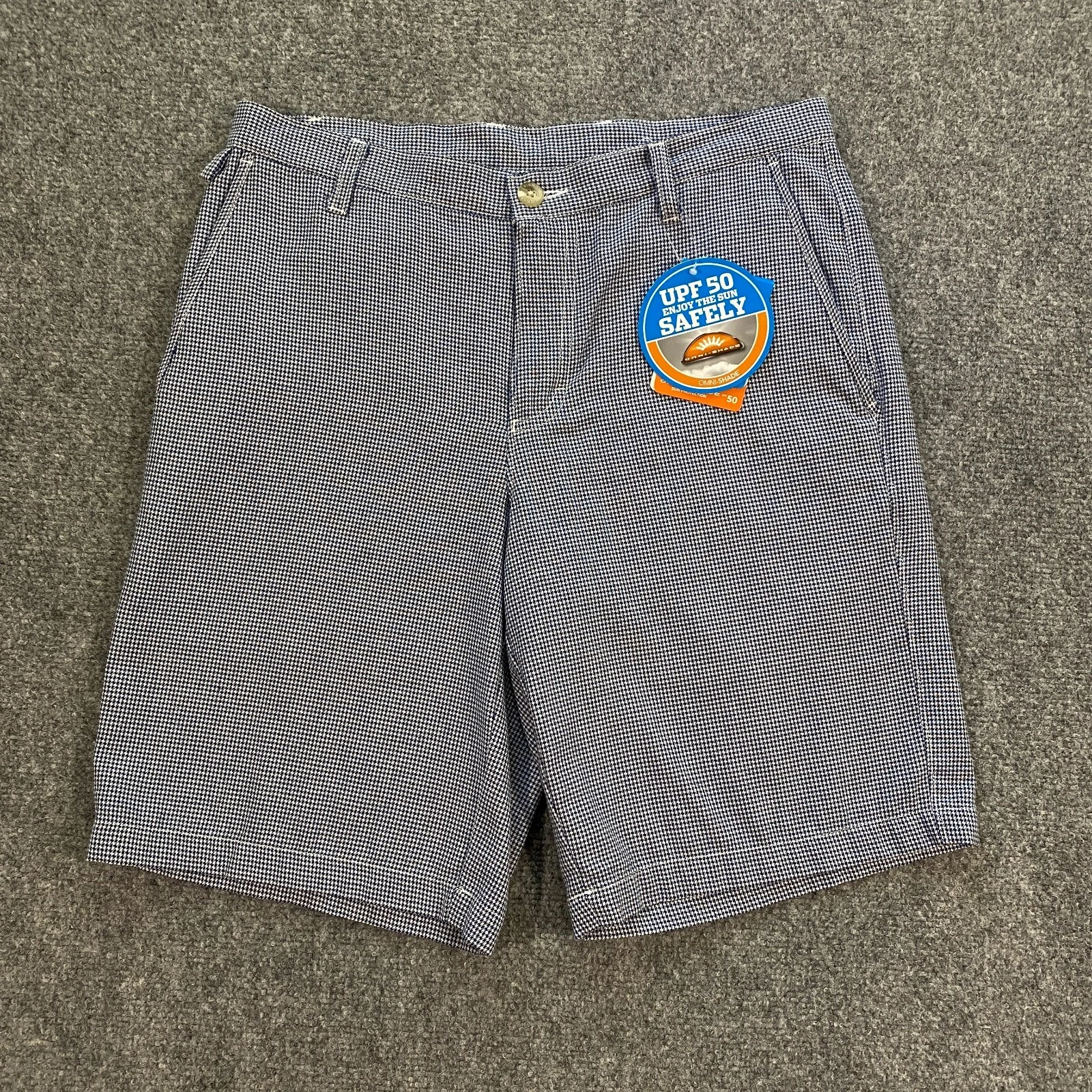 Columbia Super Bonehead PFG Omni-Shade Shorts Adult 32x10 Blue White Checkered