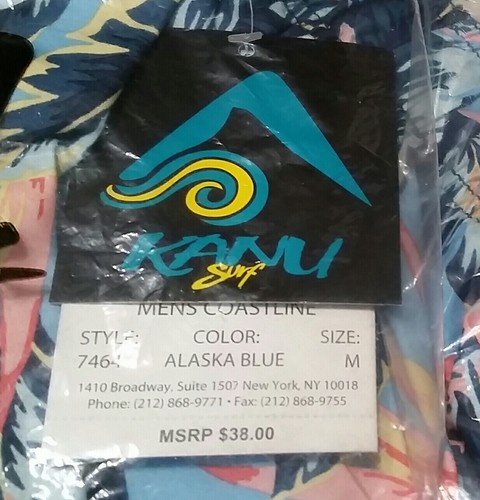 Men's Kanu Surf Shorts Coastline (M) Blue UPF 50+, Quick Dry, Elastic Waist, NEW - 第 2/4 張圖片