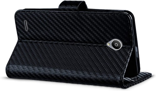 Für LG G7 ThinQ Kohlefaser Brieftasche Kartenfach Handy Hülle & Glas - Bild 6 von 45