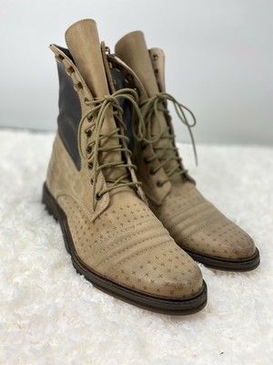cream combat boots
