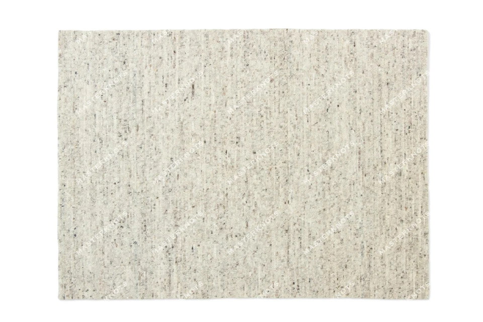 Solid Kunst Deko Bereich Wolle Hand Gewebt Teppiche 1.5x2.4m Creme & Brown - Bild 4 von 4