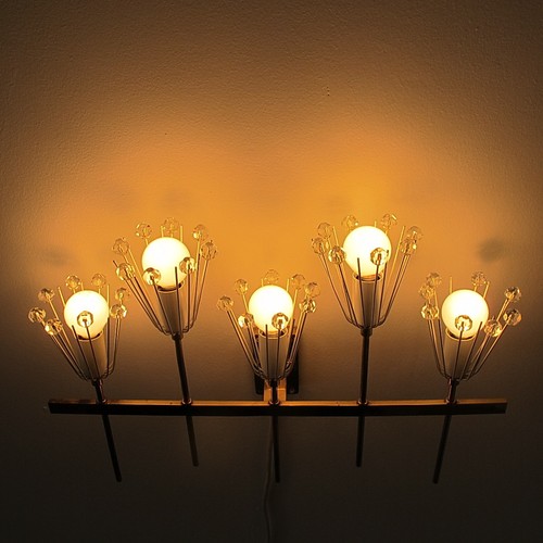 Wandleiste Wandlampe 50s Mid Century brass wall lamp Emil Stejnar Rupert Nikoll - Picture 9 of 12