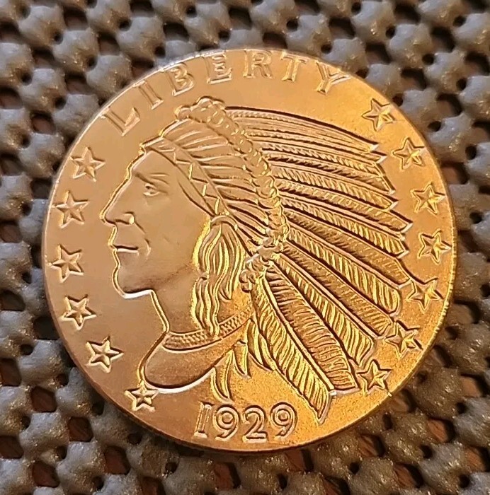 1929 COPPER LIBERTY COIN GOLDEN STATE MINT 1 OZ FINE COPPER .999