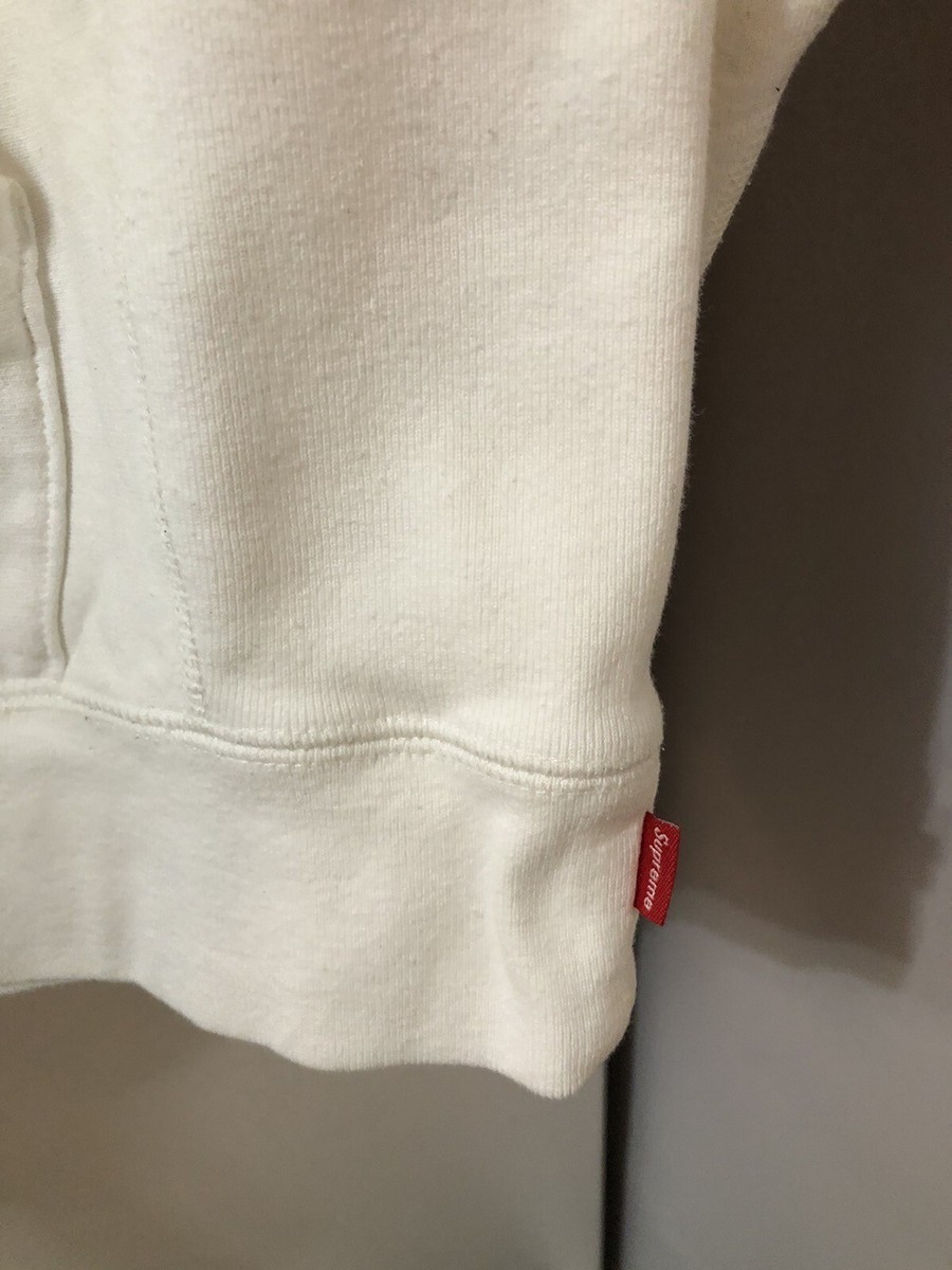 Supreme Embossed Logo Hooded Sweatshirt Size Large White | eBay