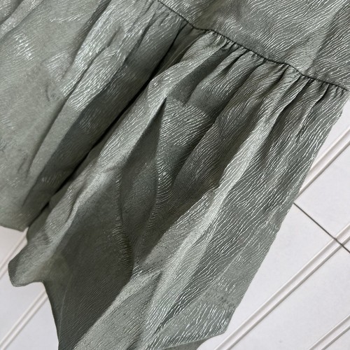 Alice + Olivia Size 4 Sage Green Smocked Tiered Elvira Dress - Picture 9 of 10