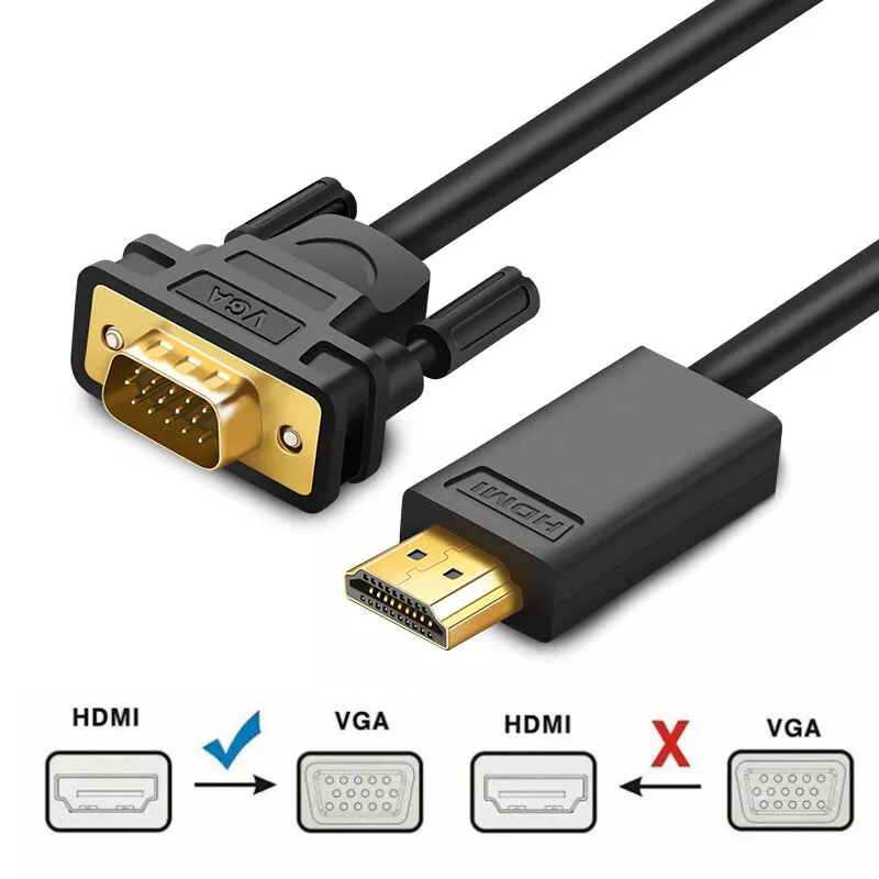 1M HDMI to VGA D-SUB Male Video Adapter Cable Lead for HDTV PC