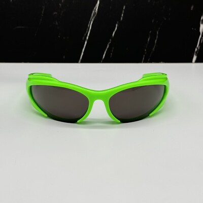 サングラス BALENCIAGA Woman Sunglasses Green BB0253S 005 NEW BALENCIAGA BB0253S 005 OVAL GREEN GREY UNISEX SUNGLASSES